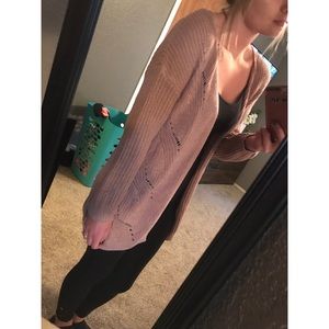Pink open cardigan